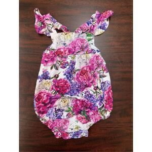 Posh Peanut Floral Bubble Romper Size 3-6 Months